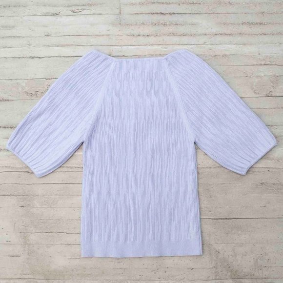 NWT J. Crew Square Neck Sweater w/Blouson Sleeves - color Soft Wisteria … - Picture 6 of 9